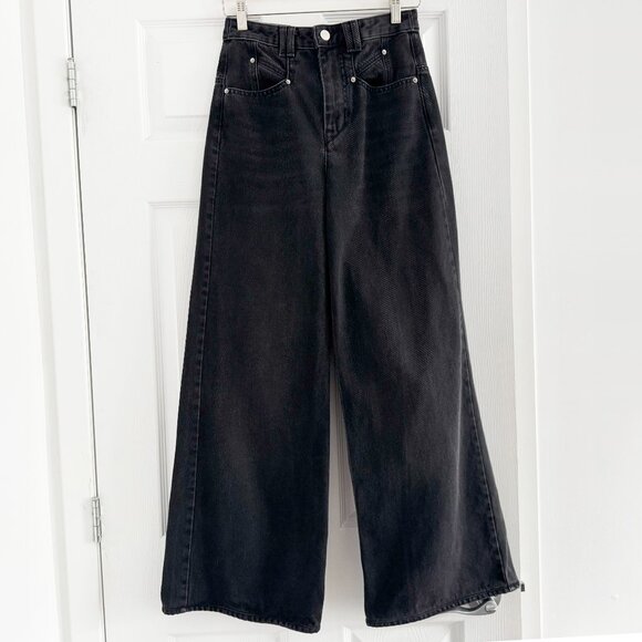 Isabel Marant "Lemony" Jeans in Black, size 34 (Fits like a 24 in jeans) HEMMED - Picture 4 of 11